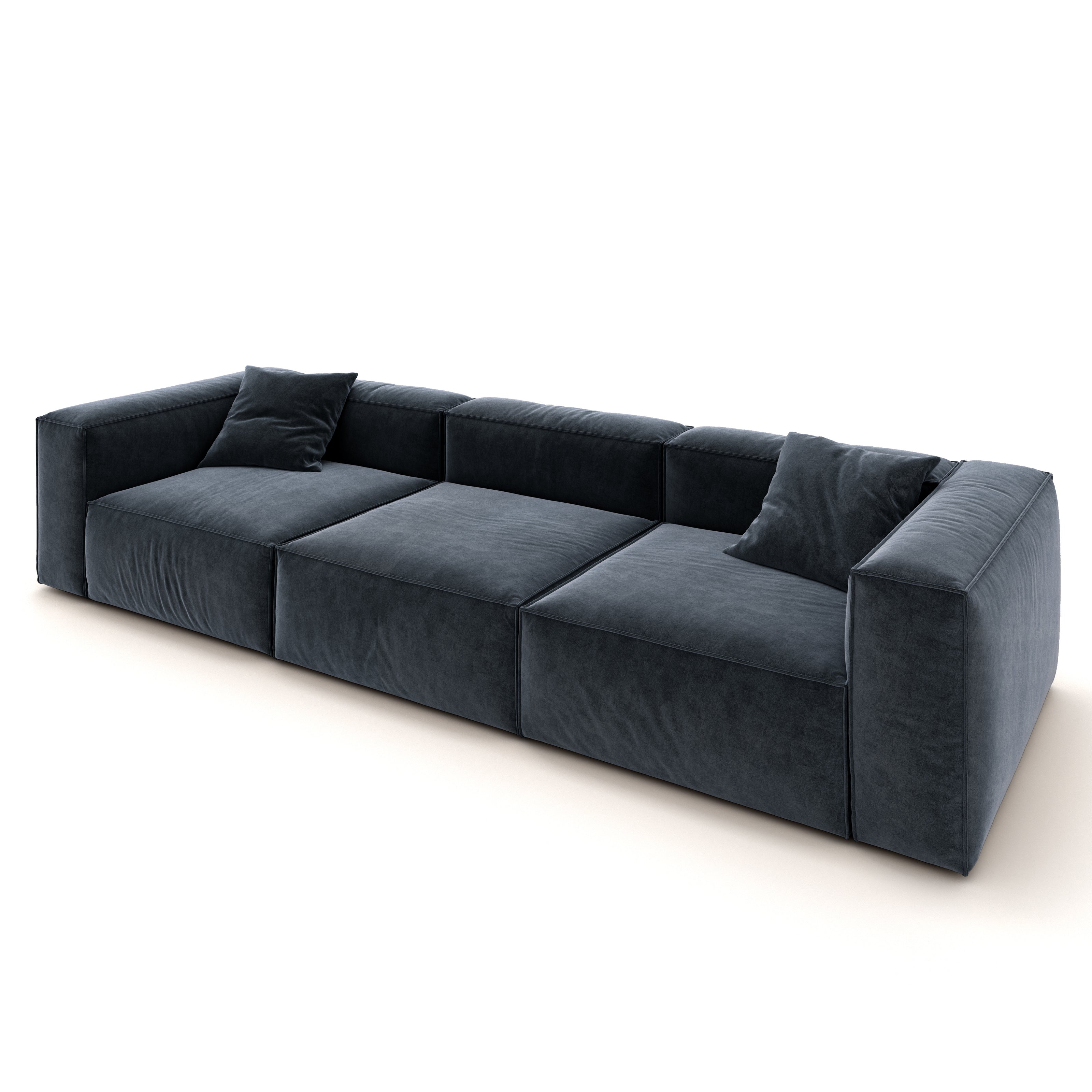 Eleanor Modular Sofa – Velvet Collection – Oxford Blue