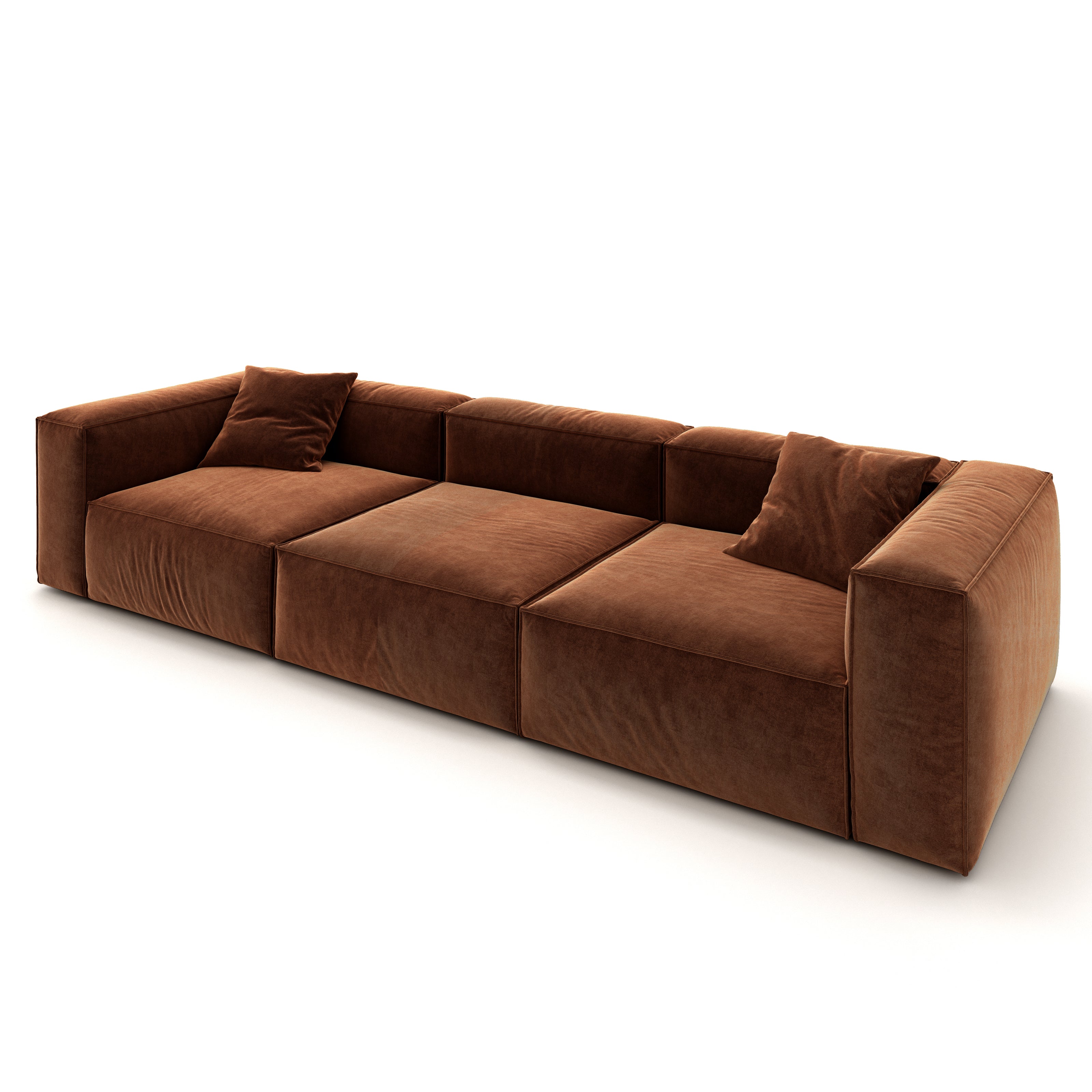 Eleanor Modular Sofa – Velvet Collection – Copper