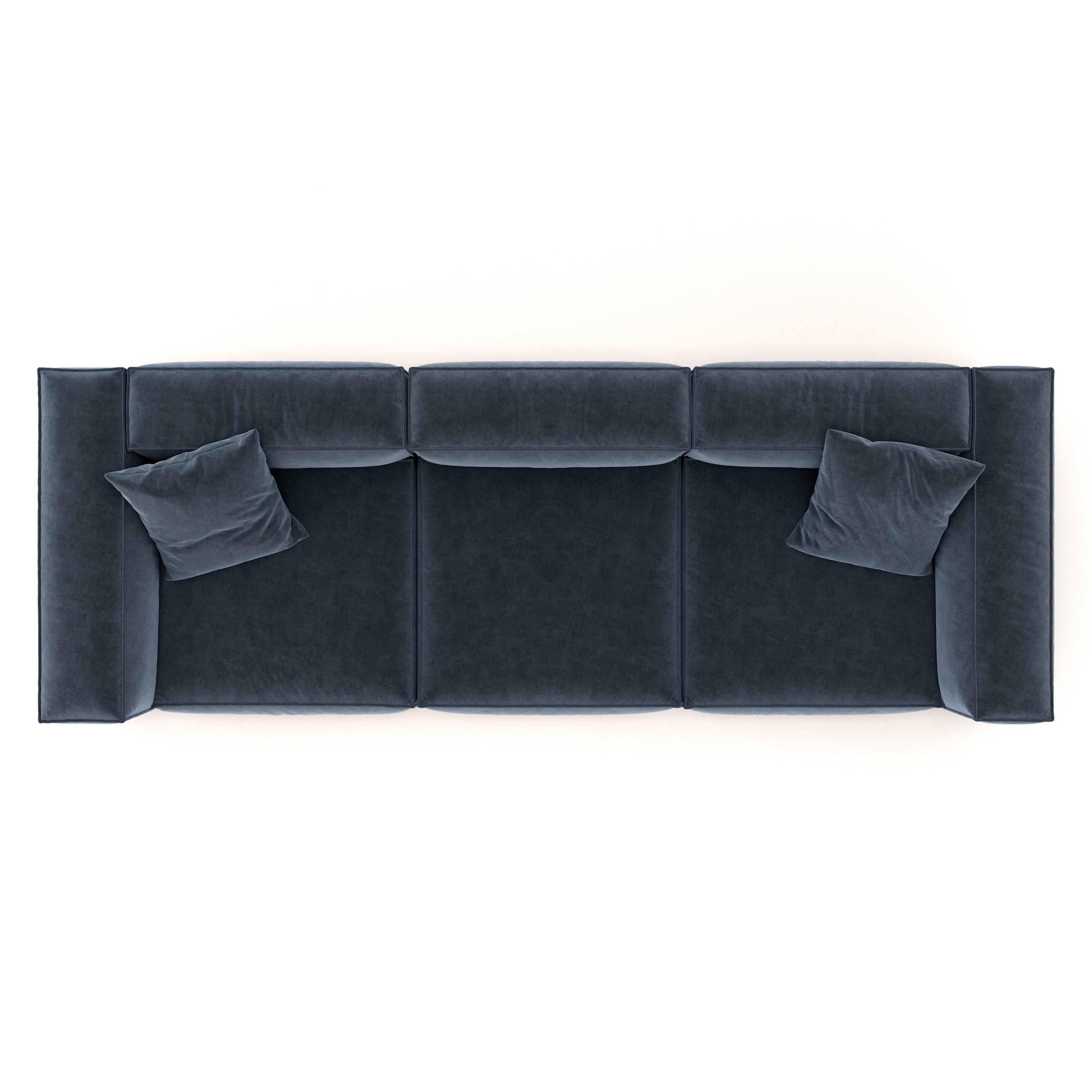 Eleanor Modular Sofa – Velvet Collection – Oxford Blue