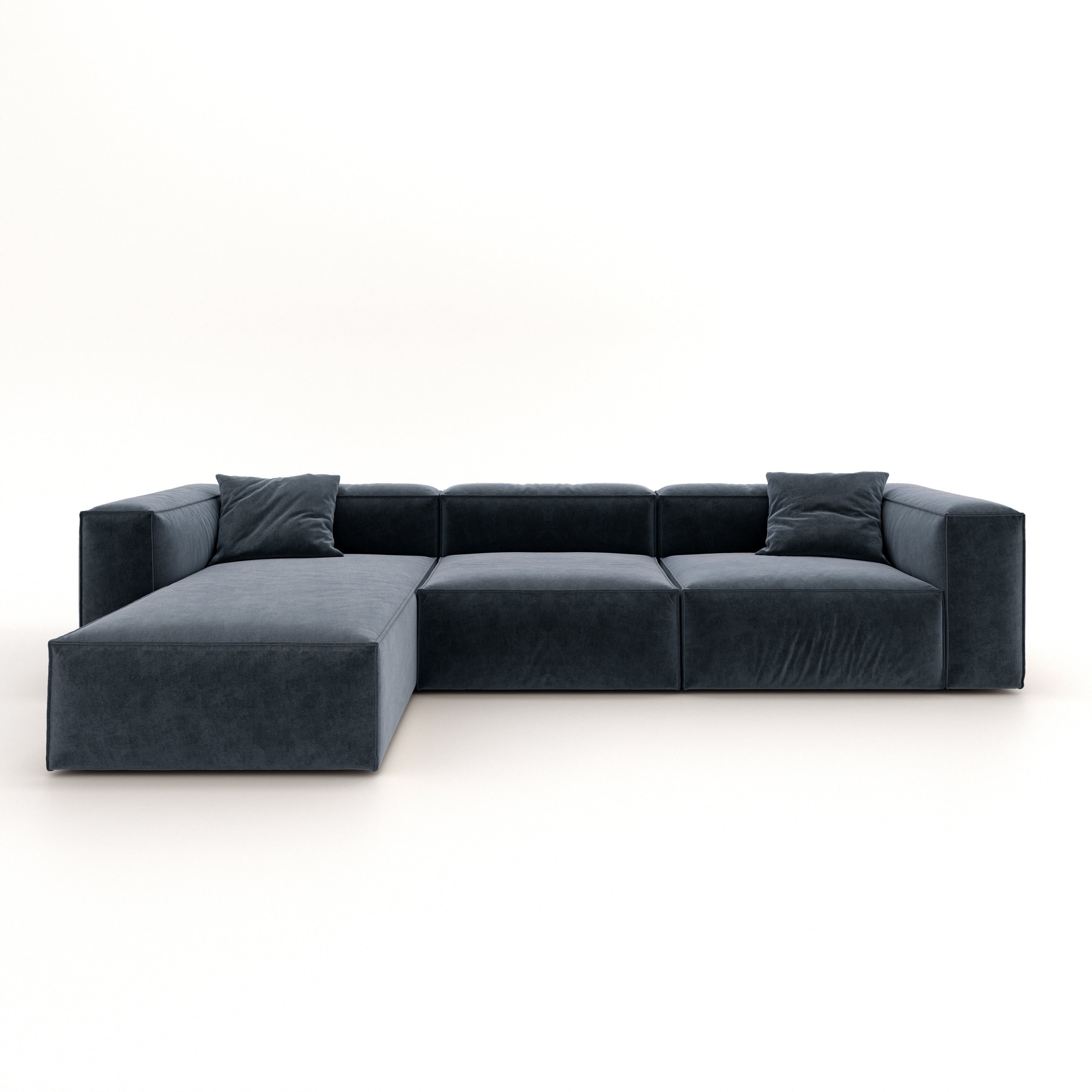 Eleanor Modular Sofa – Velvet Collection – Oxford Blue