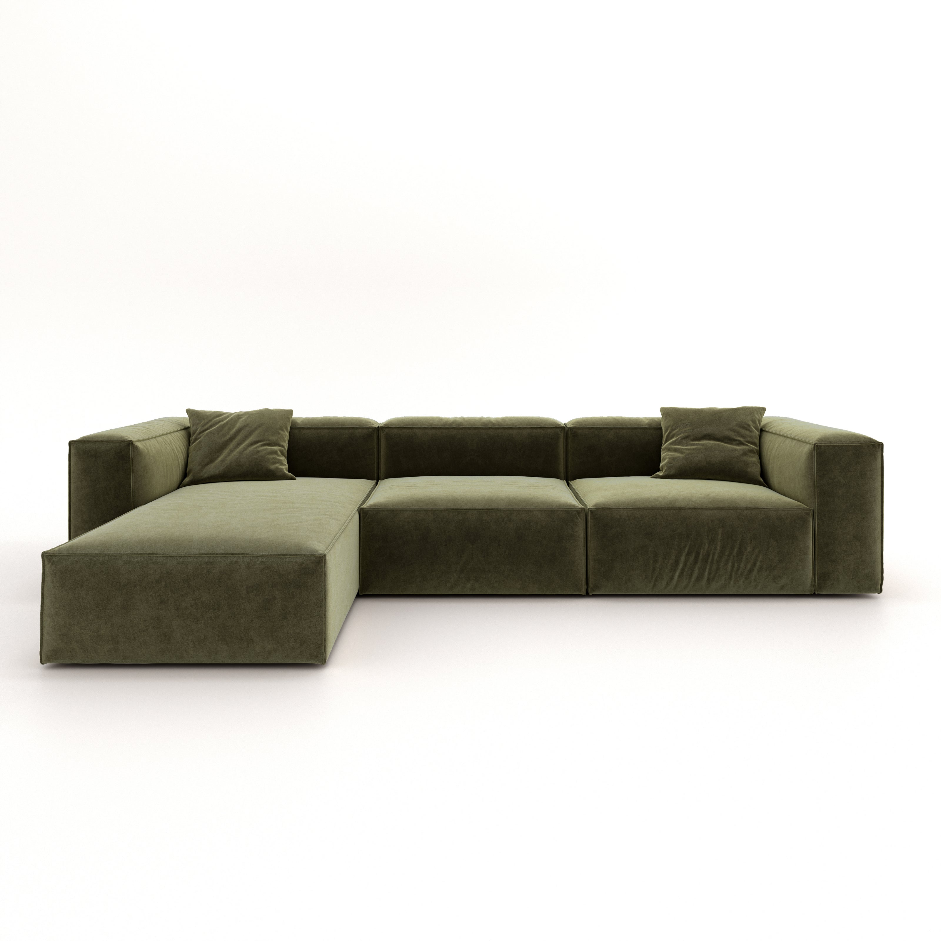 Eleanor Modular Sofa – Velvet Collection – Olive
