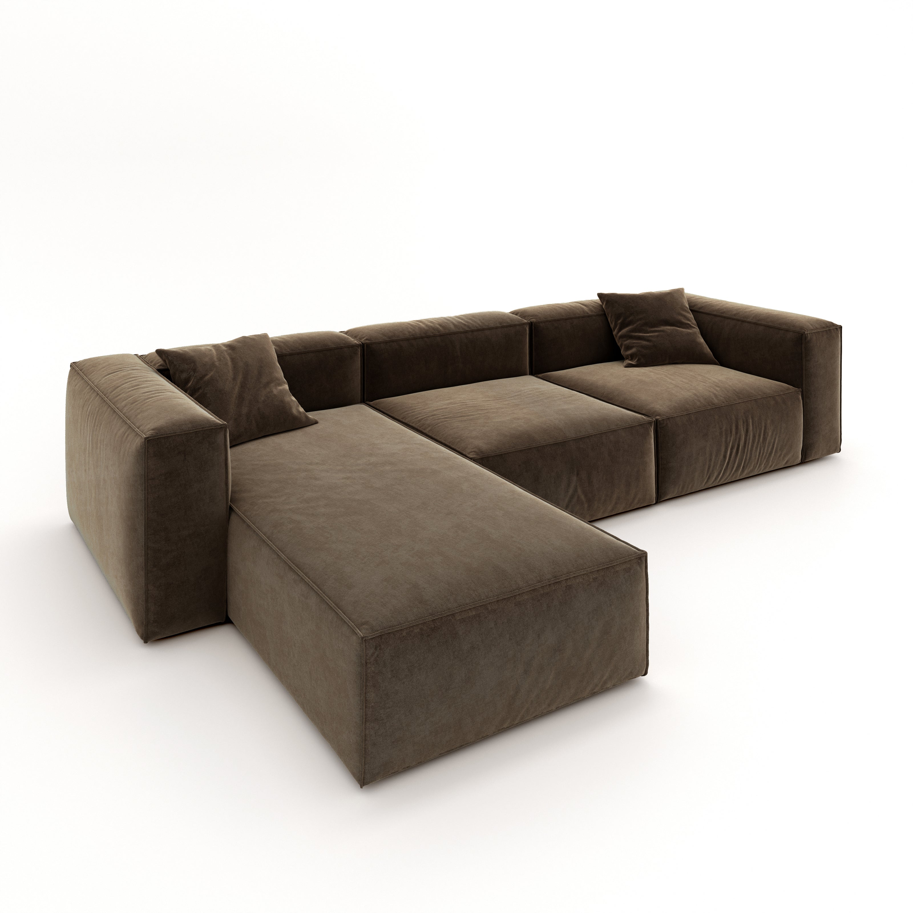 Eleanor Modular Sofa – Velvet Collection – Mocha