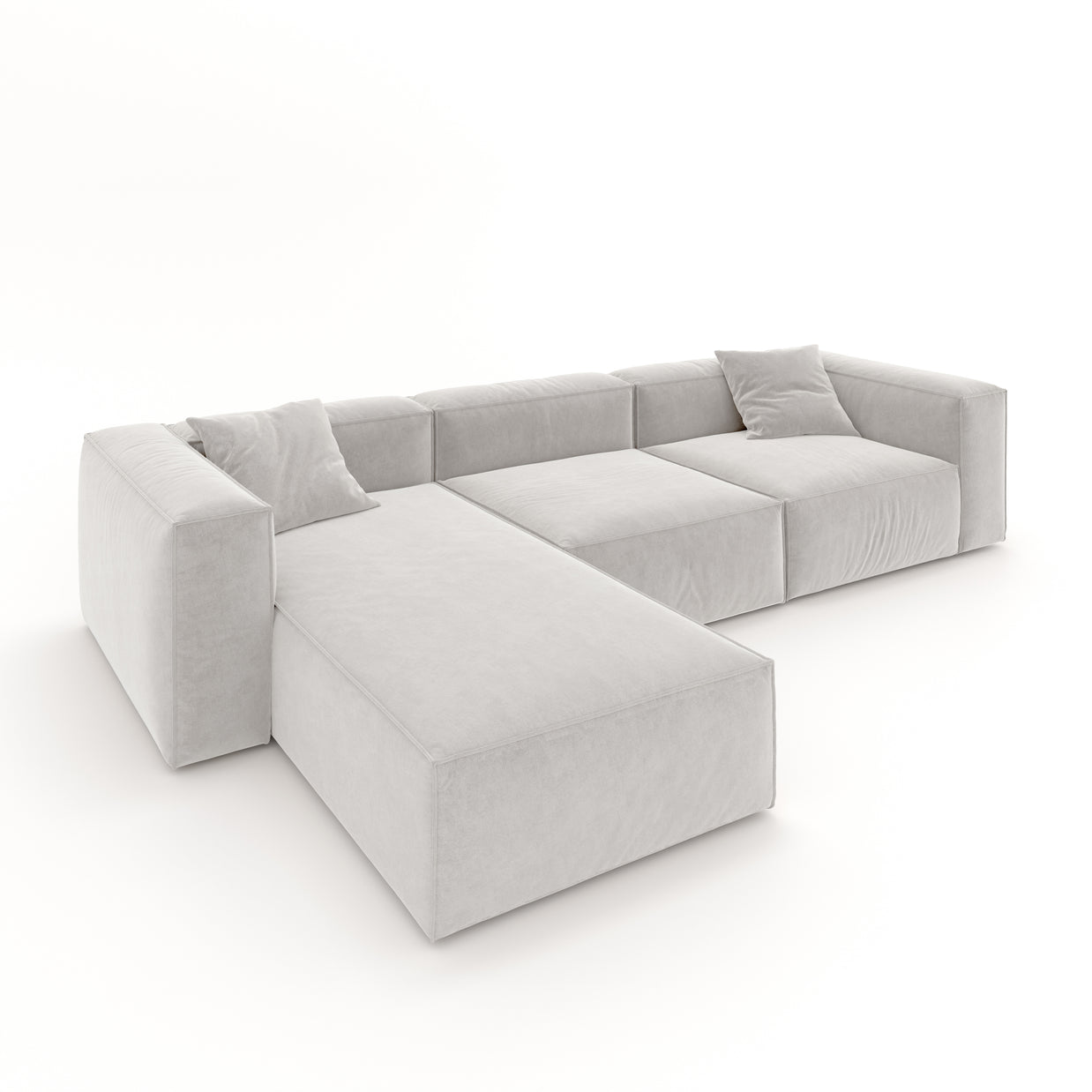 Eleanor Modular Sofa – Velvet Collection – Pearl