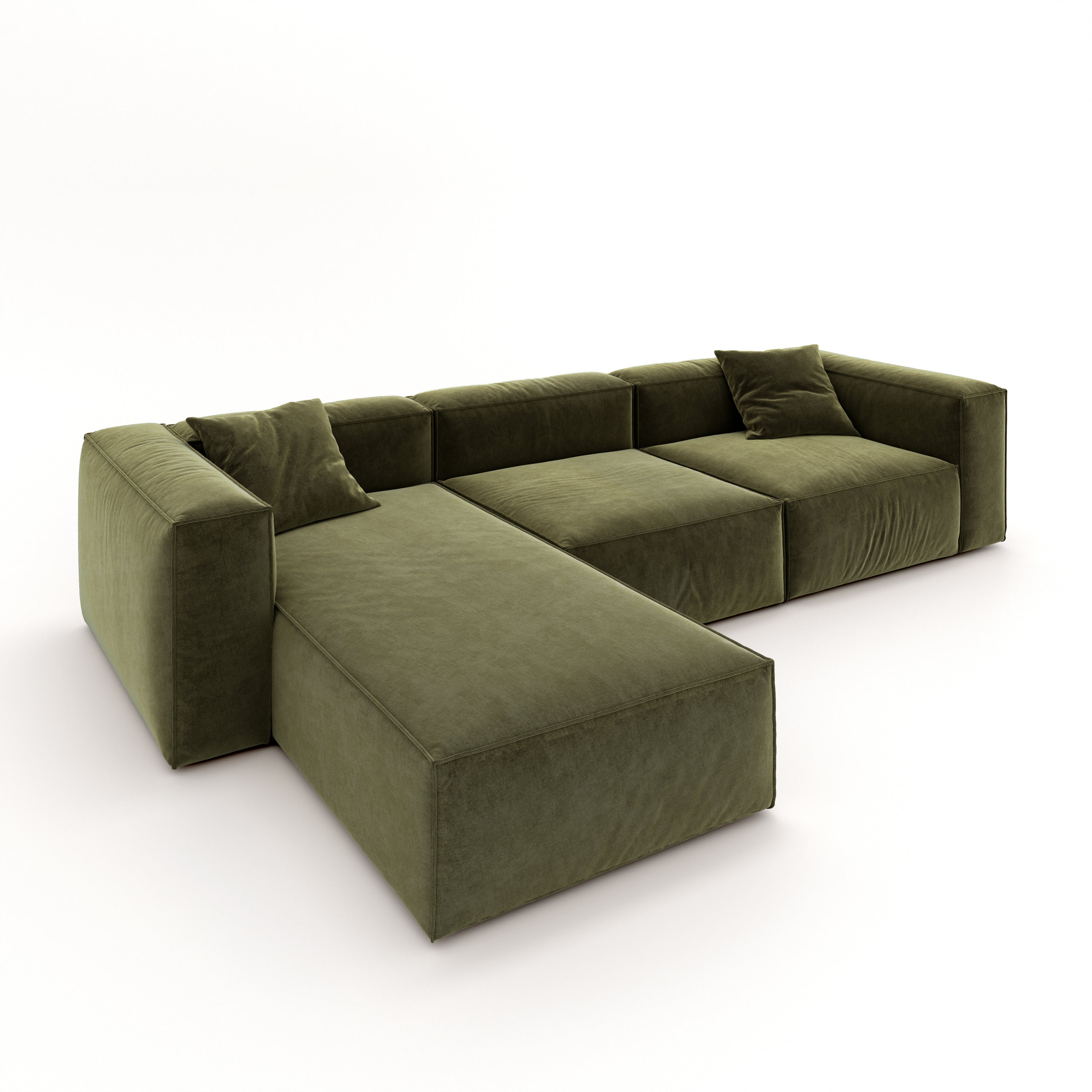 Eleanor Modular Sofa – Velvet Collection – Olive