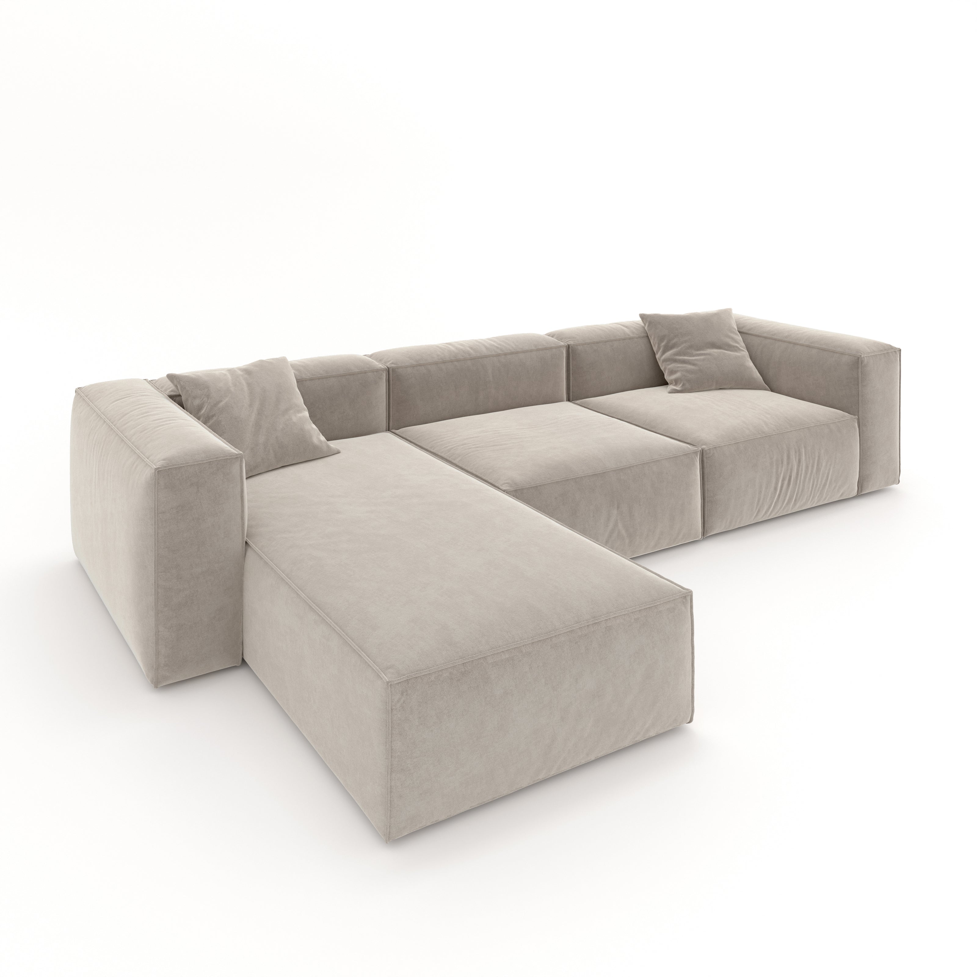 Eleanor Modular Sofa – Velvet Collection – Alabaster