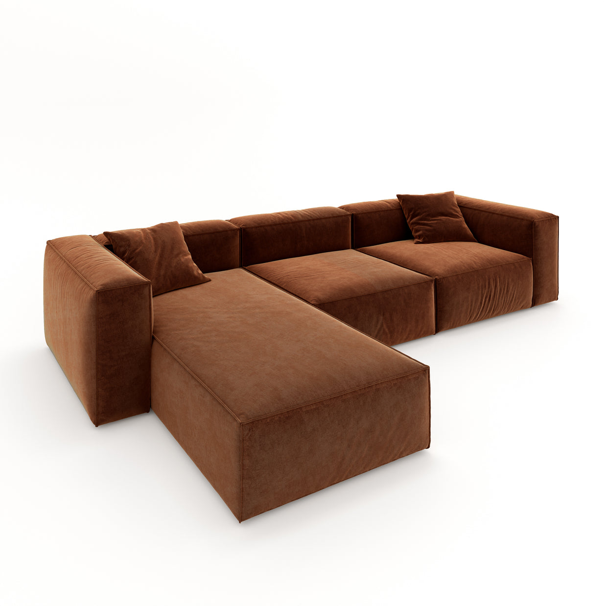 Eleanor Modular Sofa – Velvet Collection – Copper