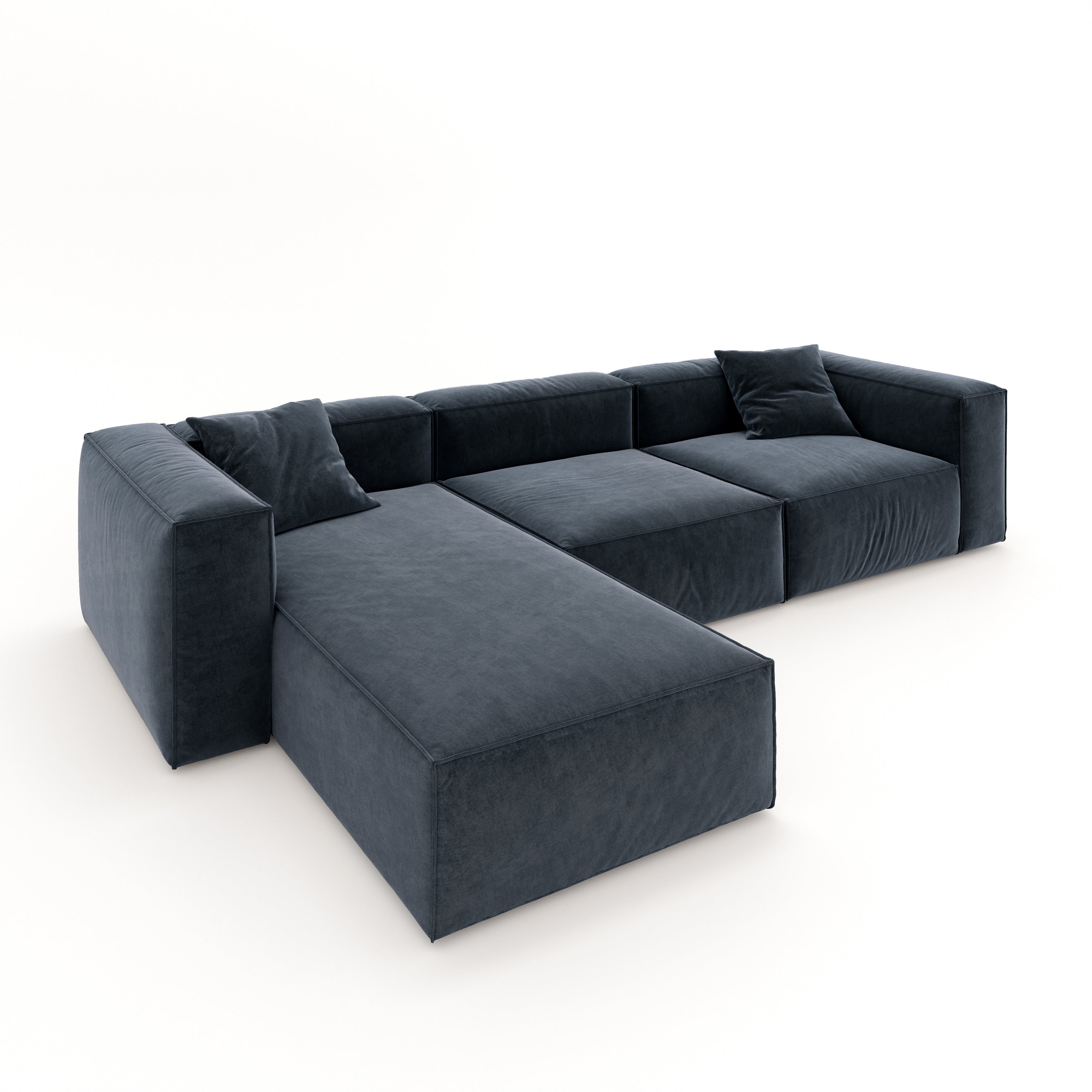 Eleanor Modular Sofa – Velvet Collection – Oxford Blue