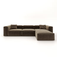 Eleanor Modular Sofa – Velvet Collection – Mocha