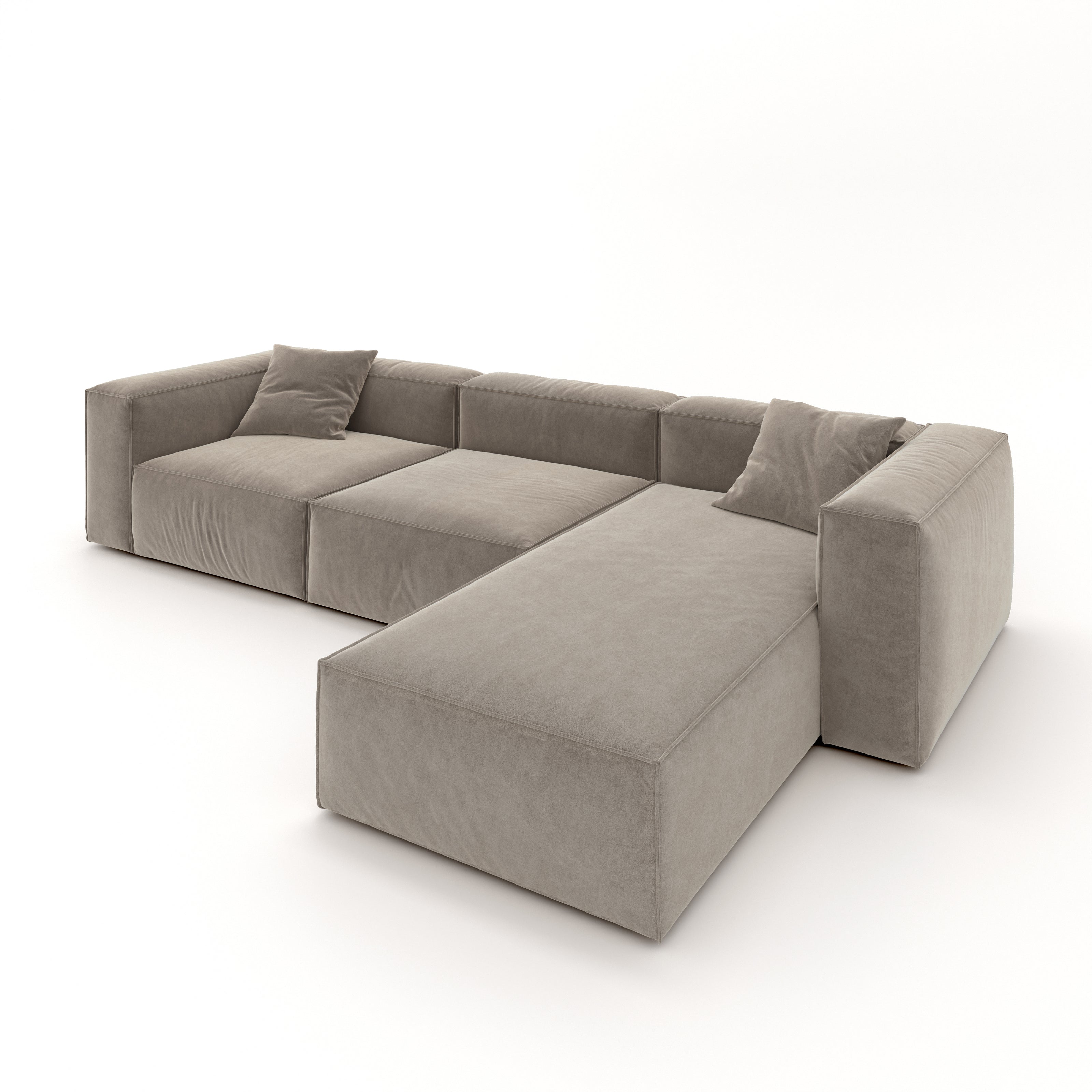 Eleanor Modular Sofa – Velvet Collection – Champagne