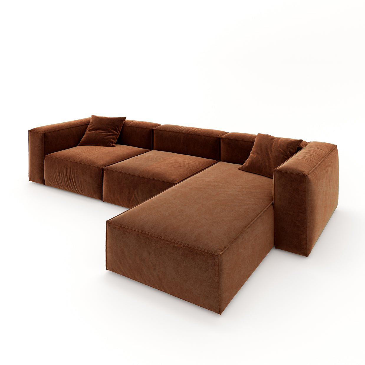 Eleanor Modular Sofa – Velvet Collection – Copper
