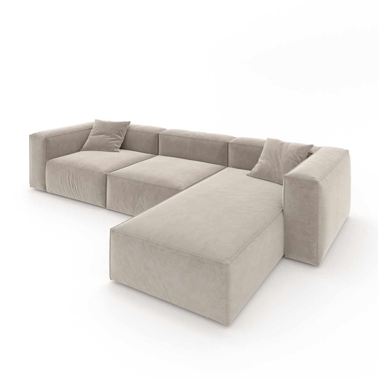 Eleanor Modular Sofa – Velvet Collection – Alabaster