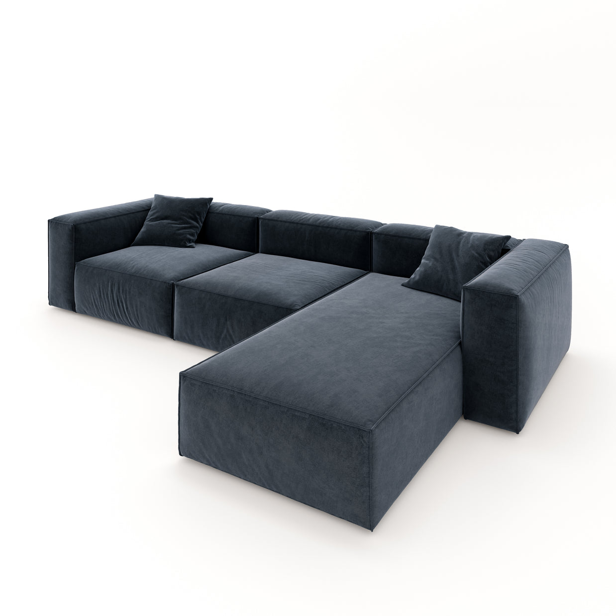 Eleanor Modular Sofa – Velvet Collection – Oxford Blue