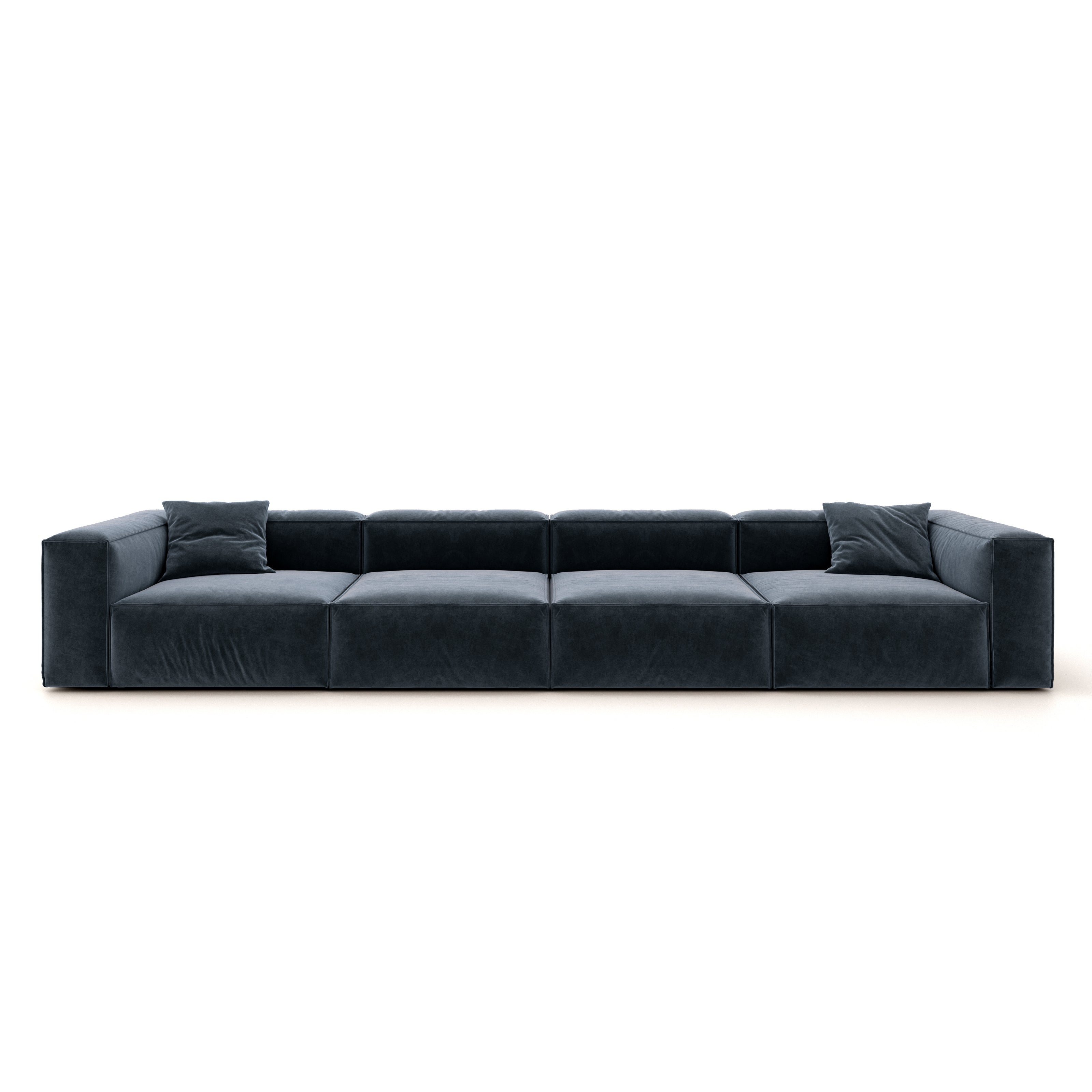 Eleanor Modular Sofa – Velvet Collection – Oxford Blue