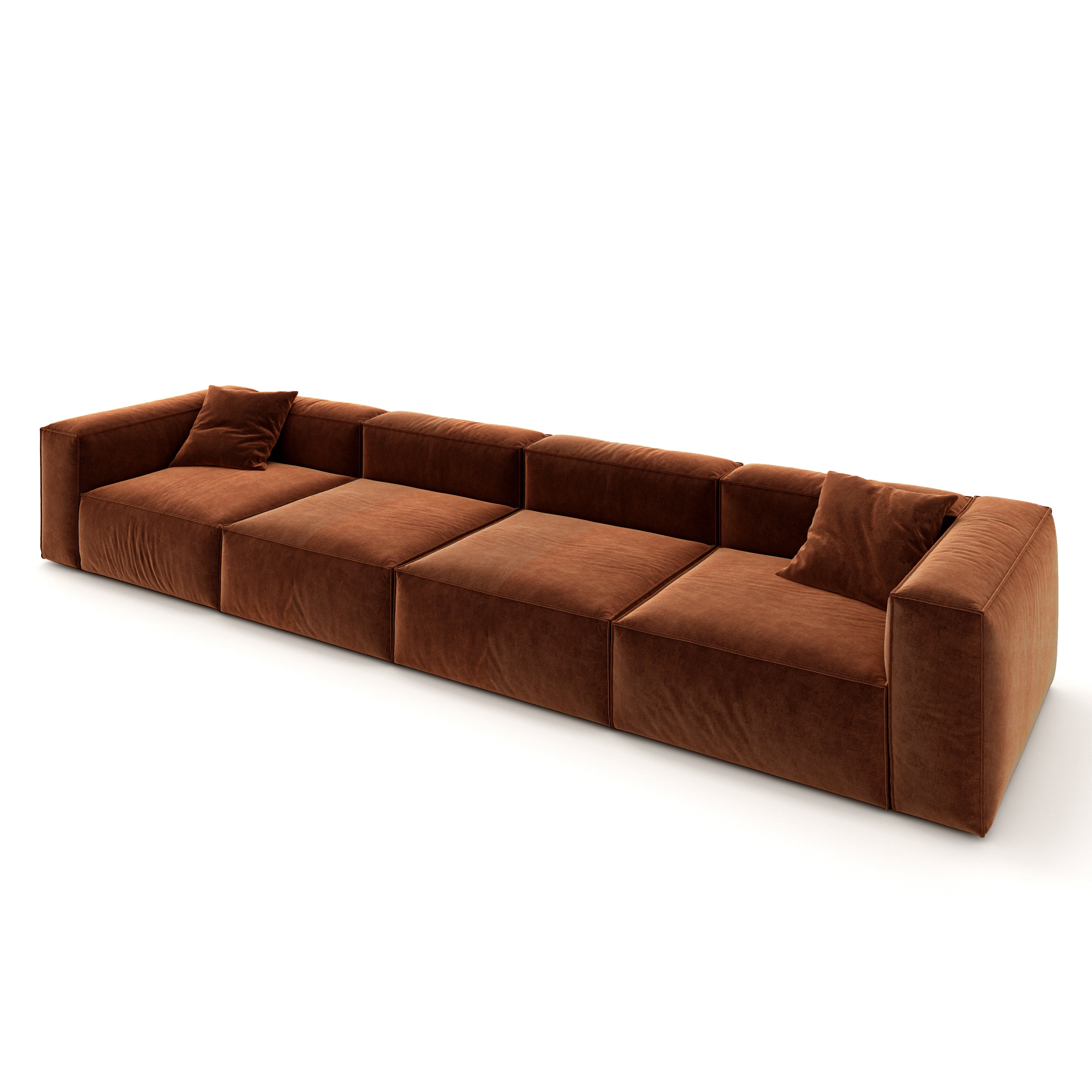 Eleanor Modular Sofa – Velvet Collection – Copper
