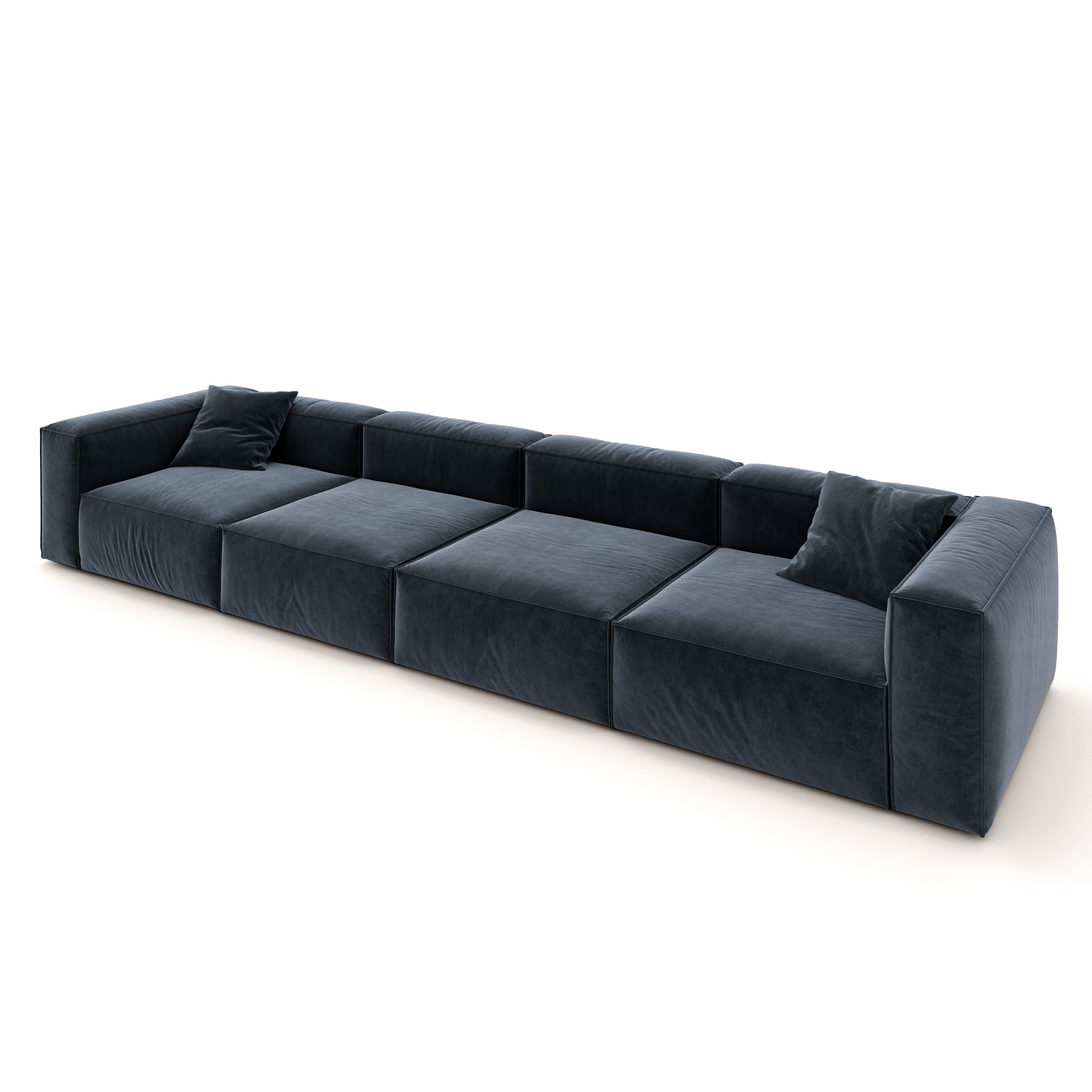 Eleanor Modular Sofa – Velvet Collection – Oxford Blue