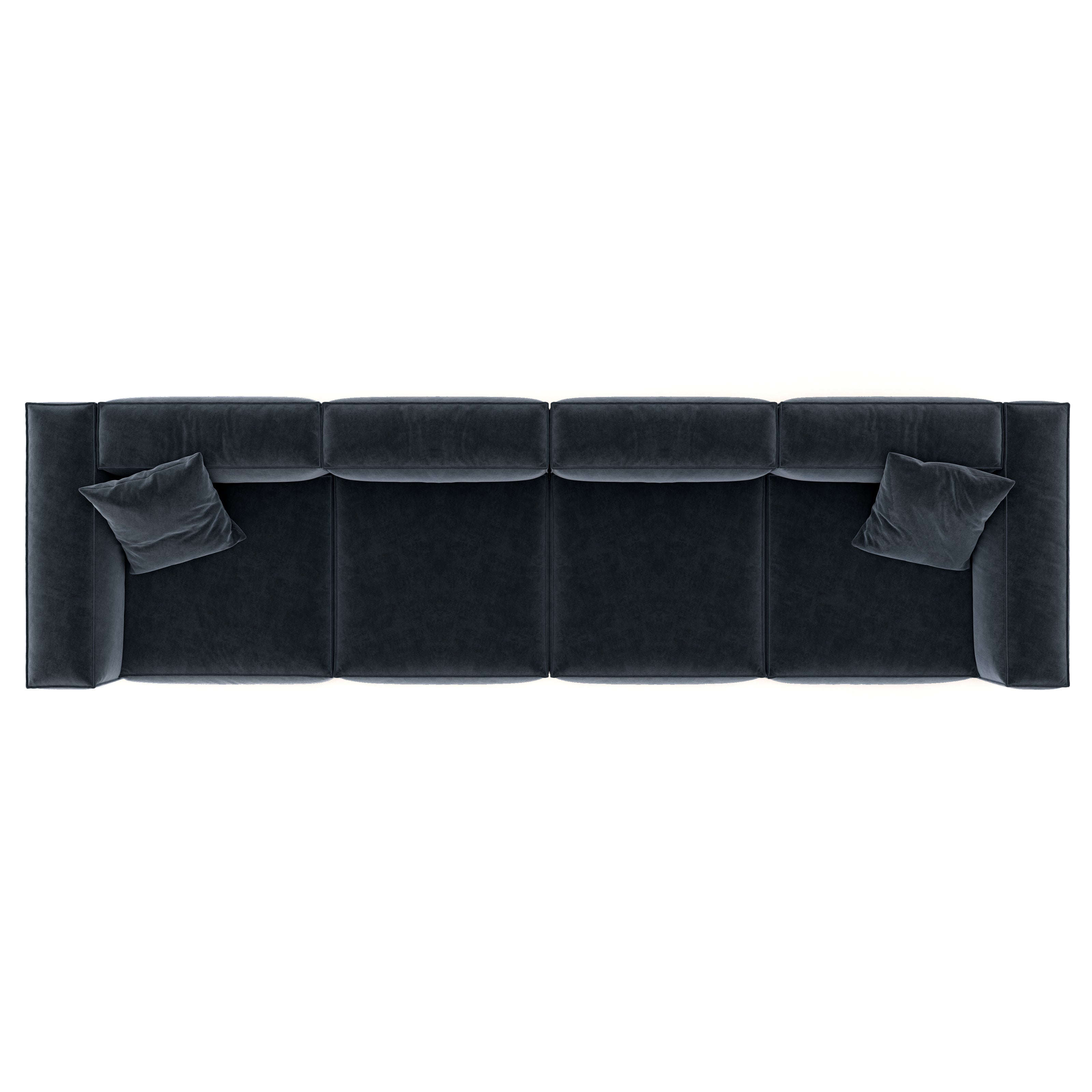 Eleanor Modular Sofa – Velvet Collection – Oxford Blue