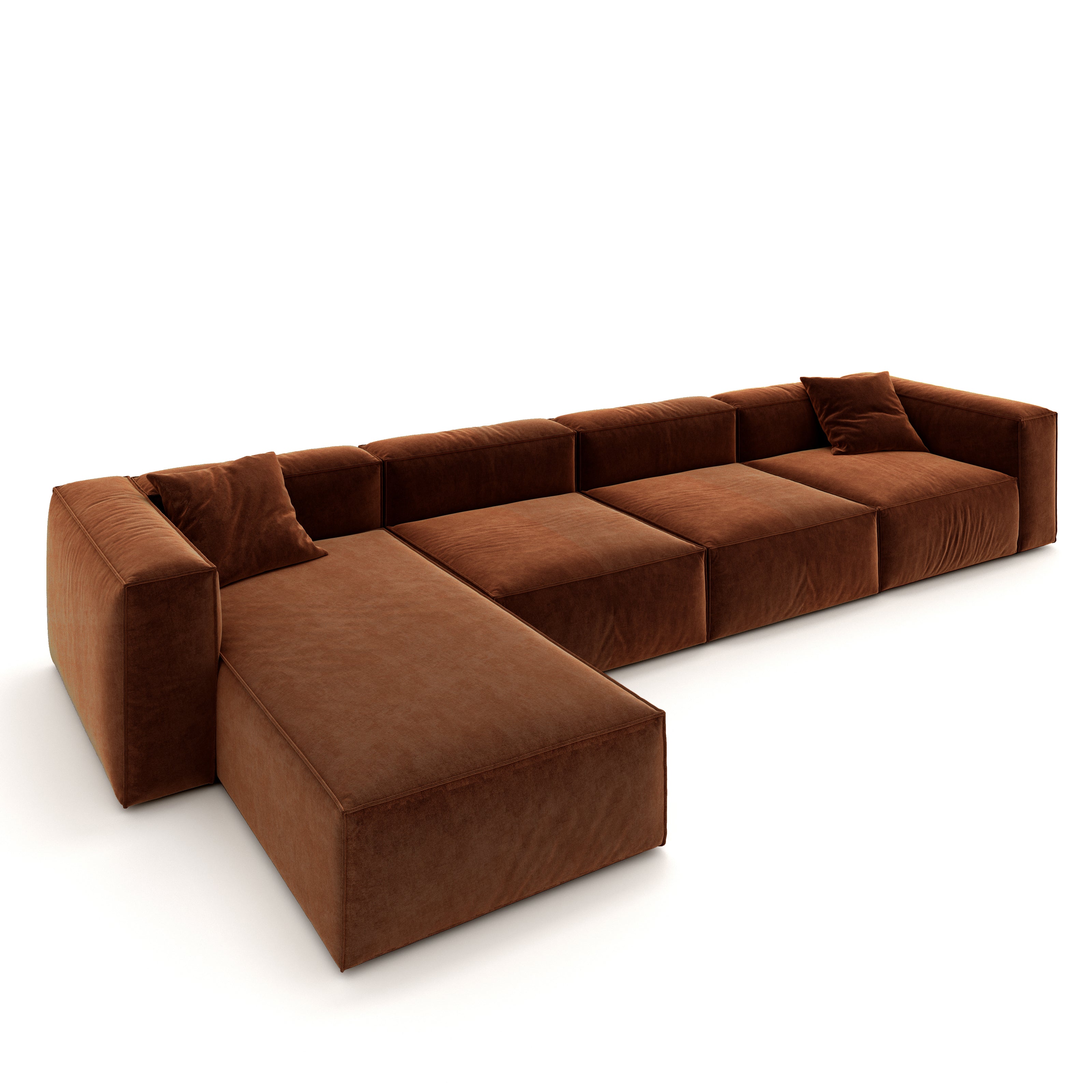 Eleanor Modular Sofa – Velvet Collection – Copper