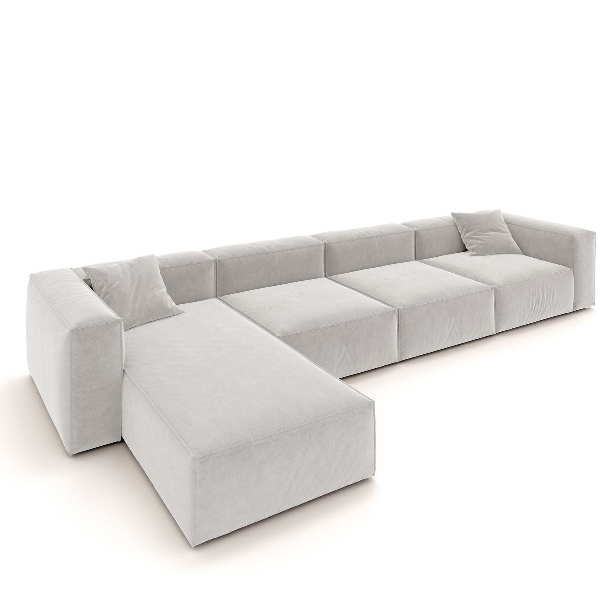 Eleanor Modular Sofa – Velvet Collection – Pearl