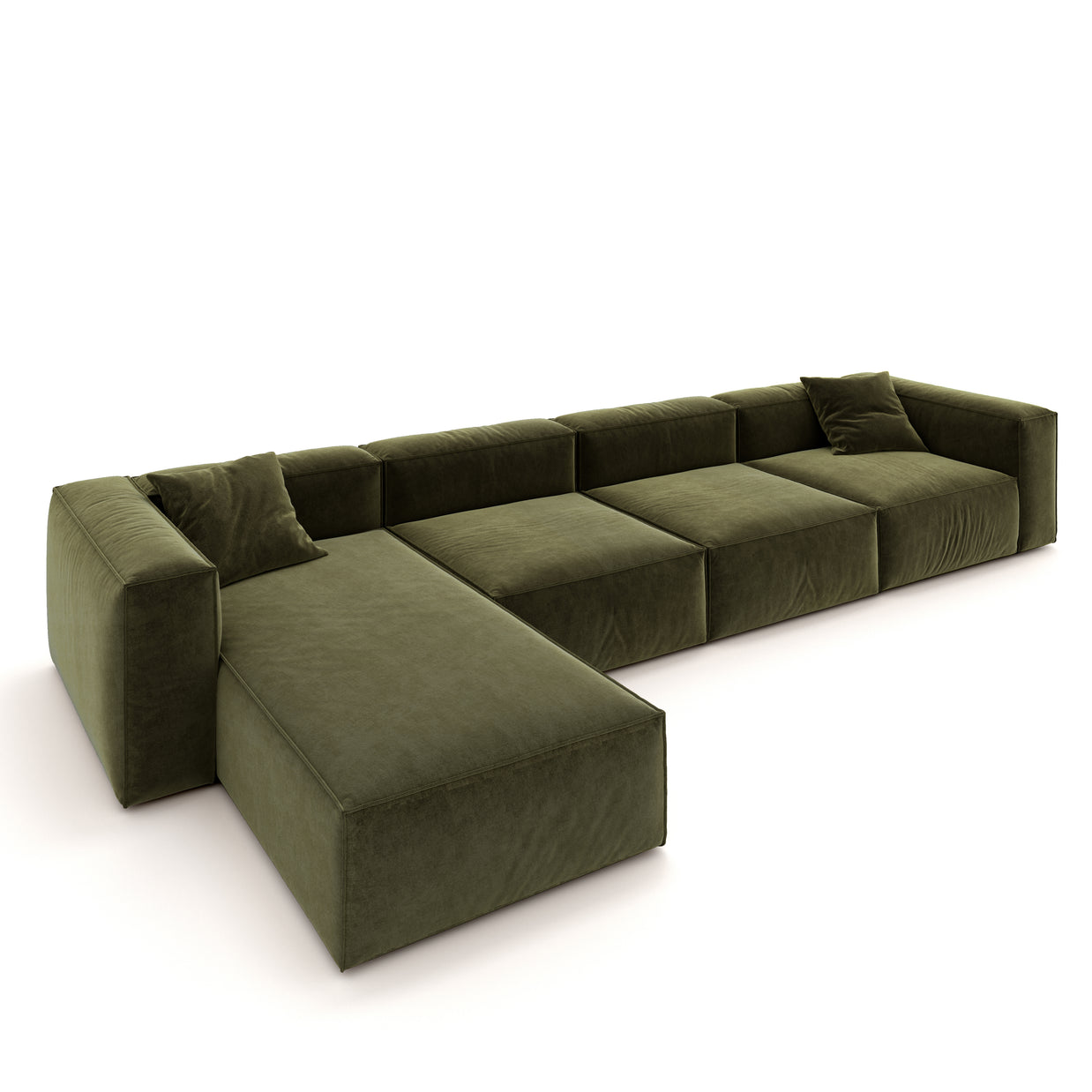 Eleanor Modular Sofa – Velvet Collection – Olive