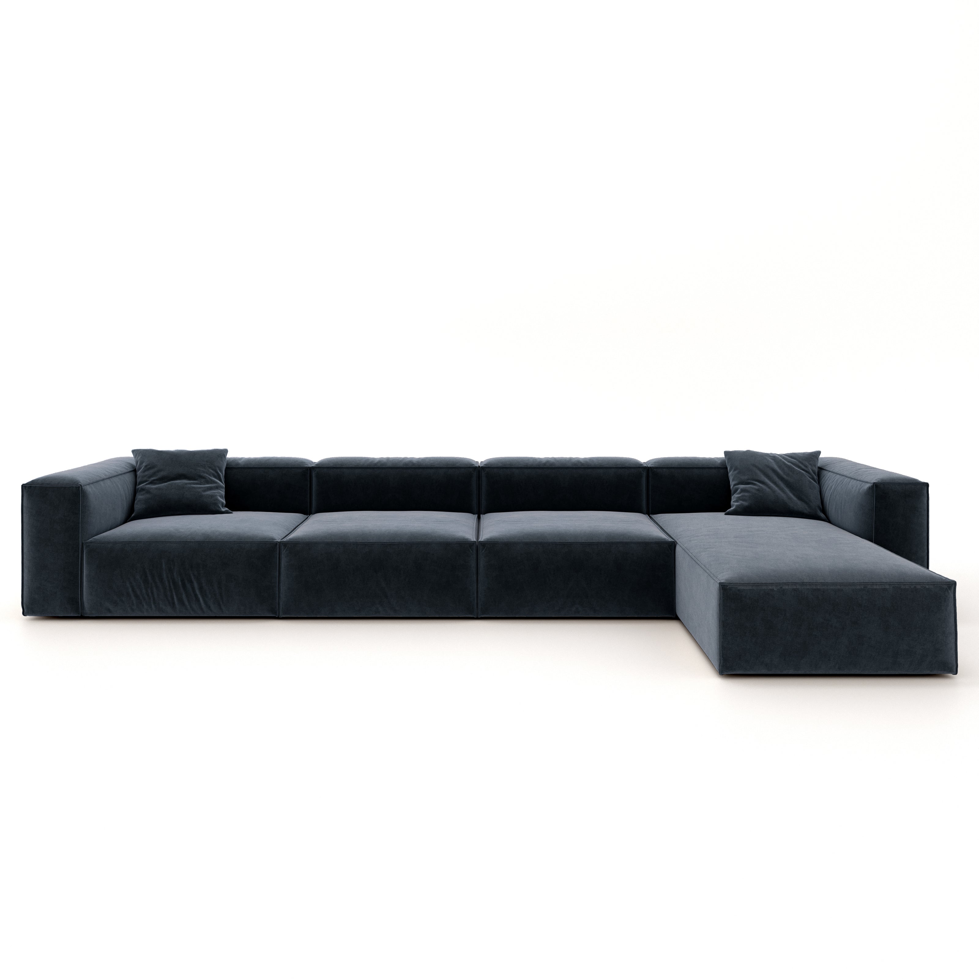 Eleanor Modular Sofa – Velvet Collection – Oxford Blue