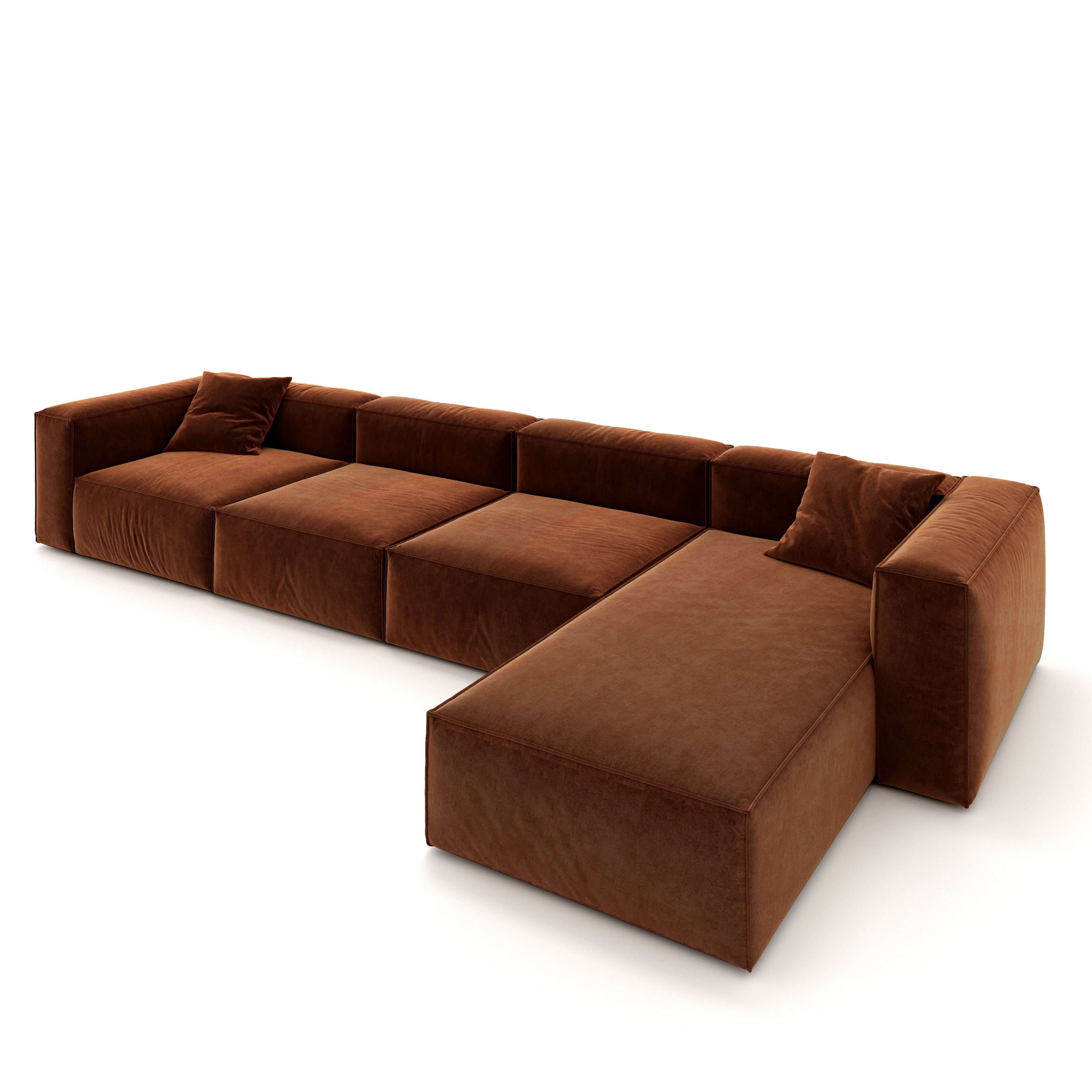 Eleanor Modular Sofa – Velvet Collection – Copper