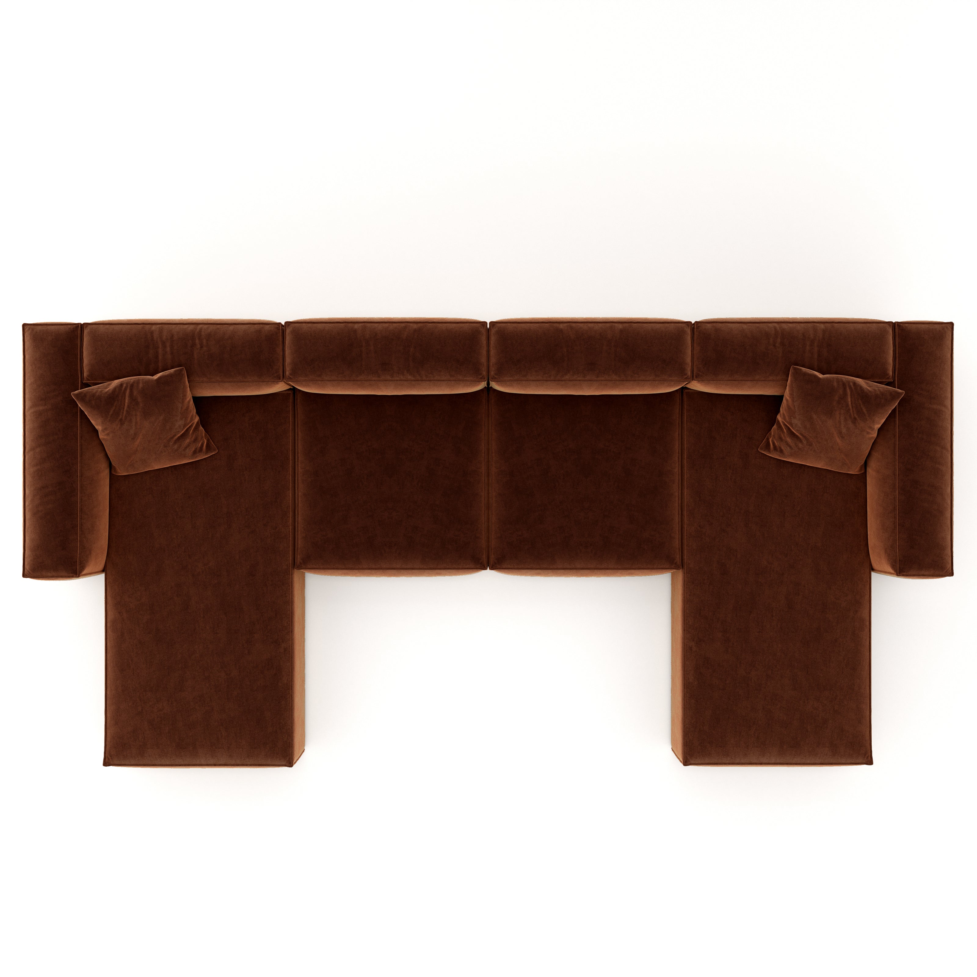 Eleanor Modular Sofa – Velvet Collection – Copper